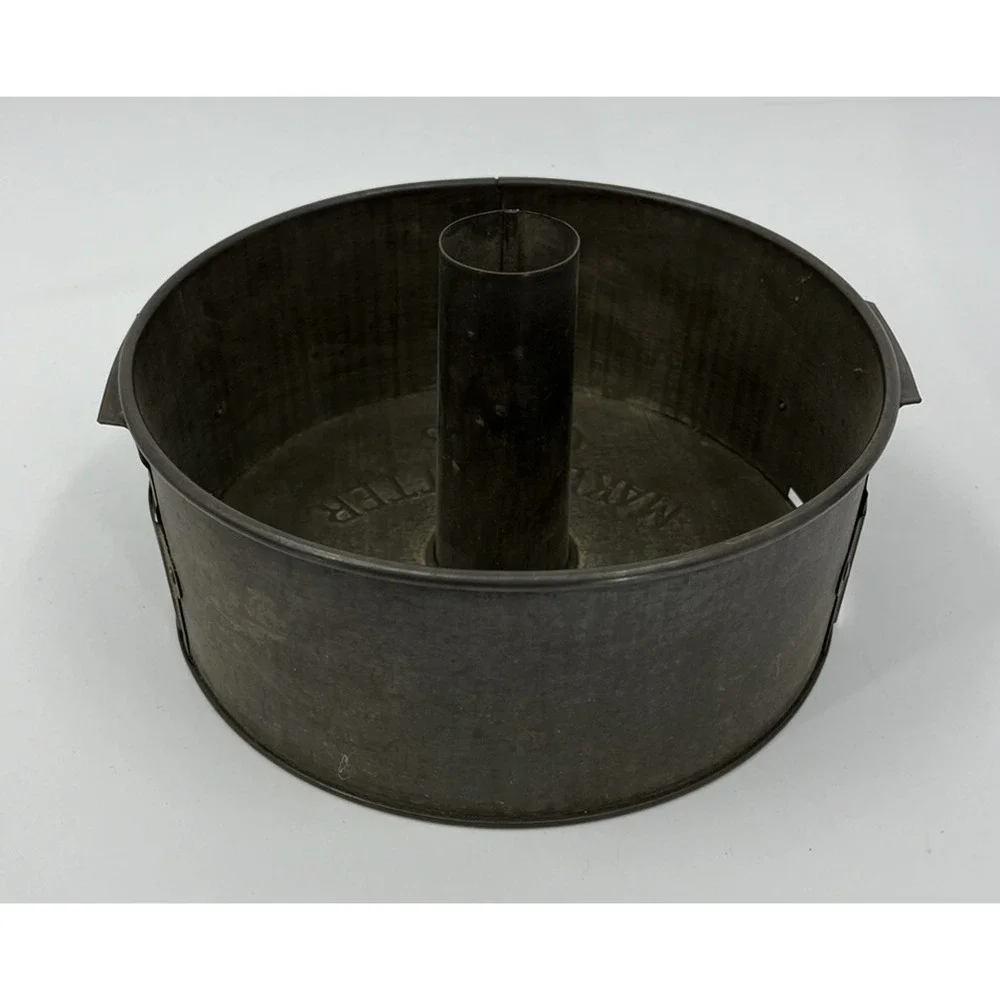 Vintage Swans Down Cake Flour Angel Food Pan Metal USA E. Katzinger  9